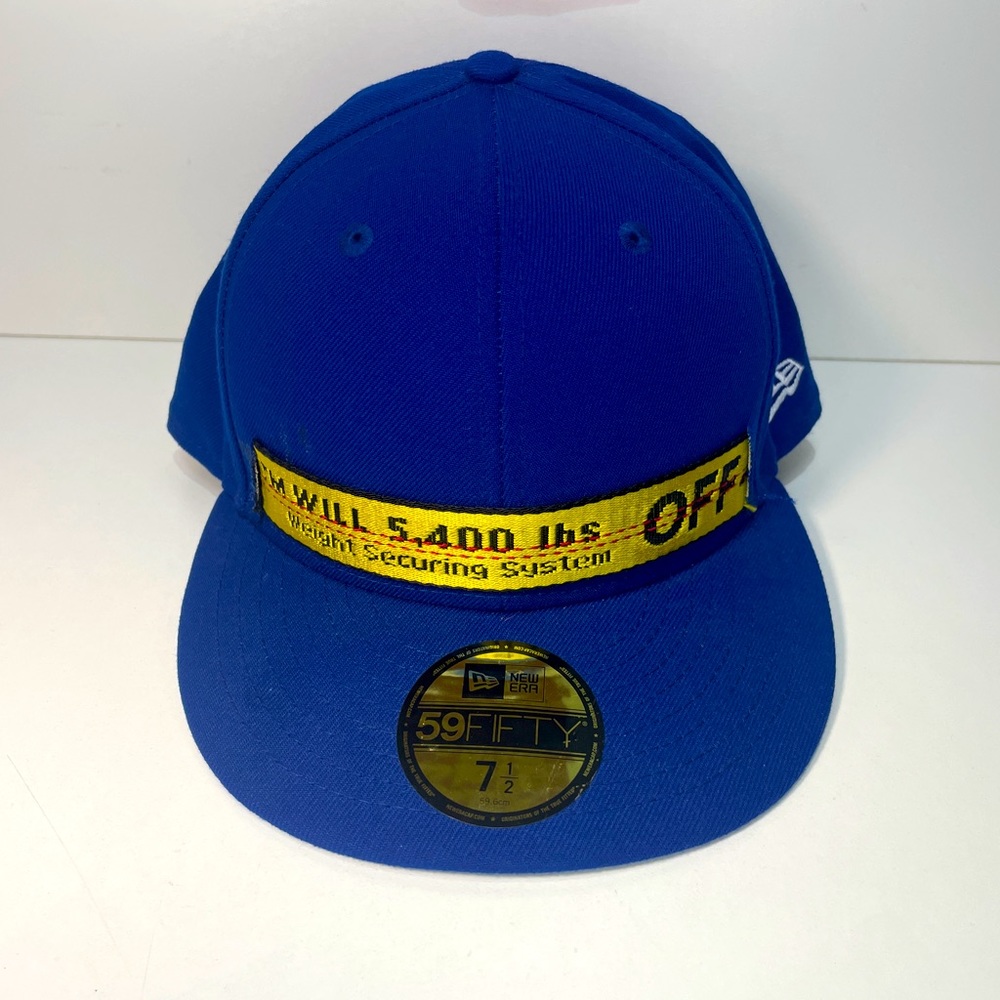 Off-White Industrial Belt custom New Era (yellow/blue)